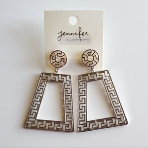 Silver Greek Key Earrings